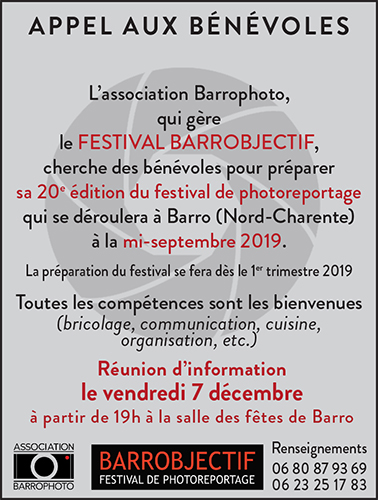 L'association BarroPhoto fait son appel à bénévoles pour sa 2O e édition